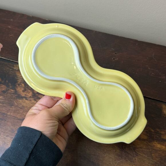 FiestaWare Creamer Sugar Tray ONLY‎ Figure 8 Dish 10" Light Yellow 1986 - 2002 - Picture 2 of 7